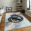 Real Madrid Rug Marble Pattern Football Carpet for Garage & Kids