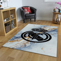 Real Madrid Rug Marble Pattern Football Carpet for Garage & Kids