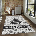 Real Madrid Rug Mini Hand Draws Football Carpet for Garage & Kids