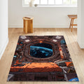Spaceship Rug, Astronaut Rug Area Rug, Modern Non Slip