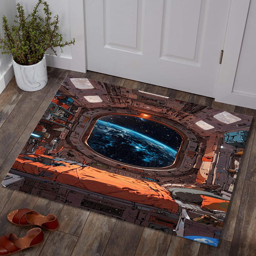 Spaceship Rug, Astronaut Rug Area Rug, Modern Non Slip
