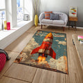 Spaceship Rug, Astronaut Rug, Area Rug, Non Slip Rug, Artistic