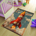 Spaceship Rug, Astronaut Rug, Area Rug, Non Slip Rug, Artistic