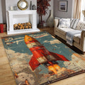 Spaceship Rug, Astronaut Rug, Area Rug, Non Slip Rug, Artistic
