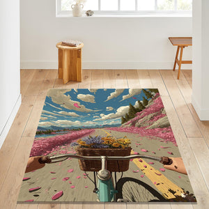 Bicycle Rug, View Rug, Area Rug, Non Slip Rug, Artistic Living