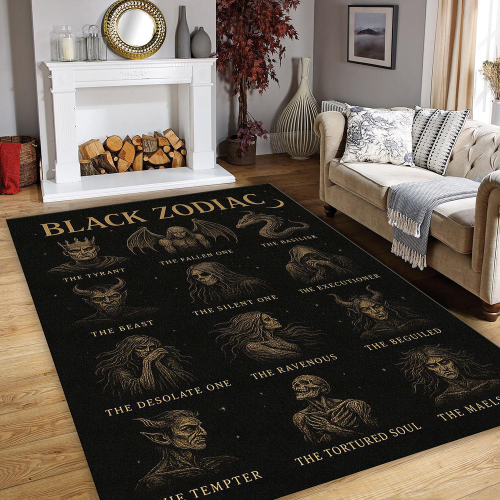 Zodiac signs Rug, Abstract Area Rug, Horoscope Decor, Non Slip
