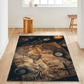 Map Rug, Compass Rug, Abstract Area Rug, Modern Non Slip