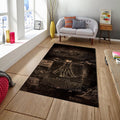 Vitruvian Man Rug, Abstract Area Rug, Non Slip Rug, Drawing Rug