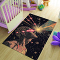 Art Rug, Space Rug, Abstract Area Rug, Non Slip Rug, Living Room
