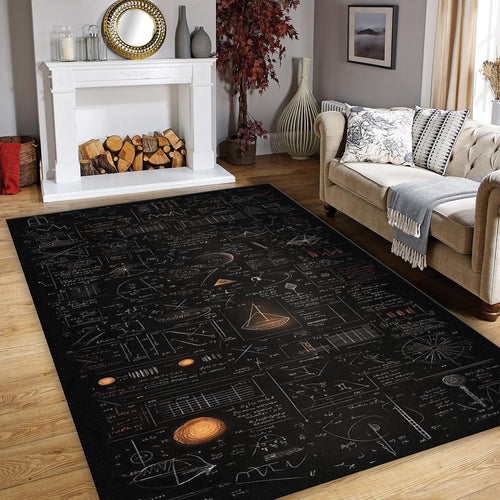 Math Rug, Physics Rug, Art Rug, Space Rug, Abstract Area Rug, Non