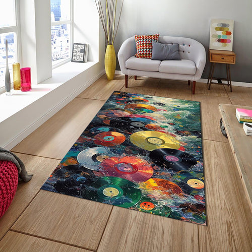 Colorful Rug, Abstract Area Rug, Colorful Indie Room Decor