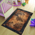 Map Rug, Compass Rug, Abstract Area Rug, Modern Non Slip