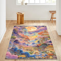 Cloud Rug, Colorful Rug, Japanese hokusai Rug, Nostalgic Rug