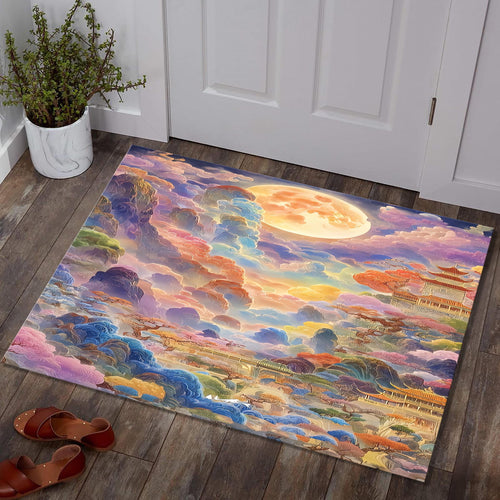 Cloud Rug, Colorful Rug, Japanese hokusai Rug, Nostalgic Rug
