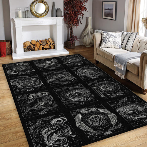 Zodiac signs Rug, Abstract Area Rug, Horoscope Decor, Non Slip