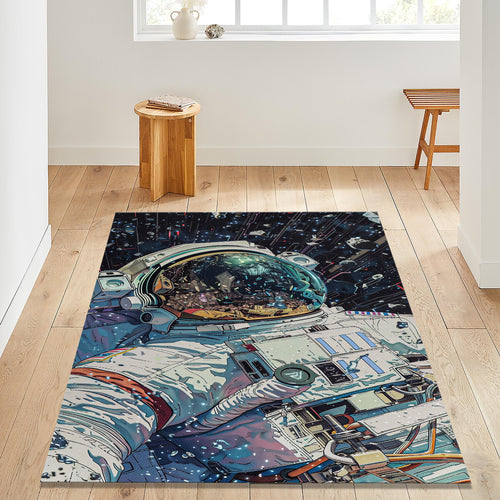 Astronaut Rug, Spaceship Rug, Area Rug, Modern Non Slip