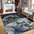 Astronaut Rug, Spaceship Rug, Area Rug, Modern Non Slip