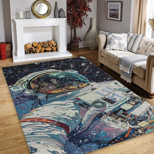 Astronaut Rug, Spaceship Rug, Area Rug, Modern Non Slip