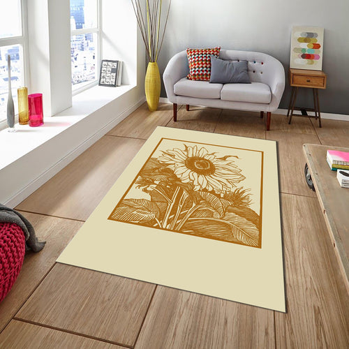Sunflower Rug, Wildflower Rug, Area Rug, Non Slip Rug, Artistic