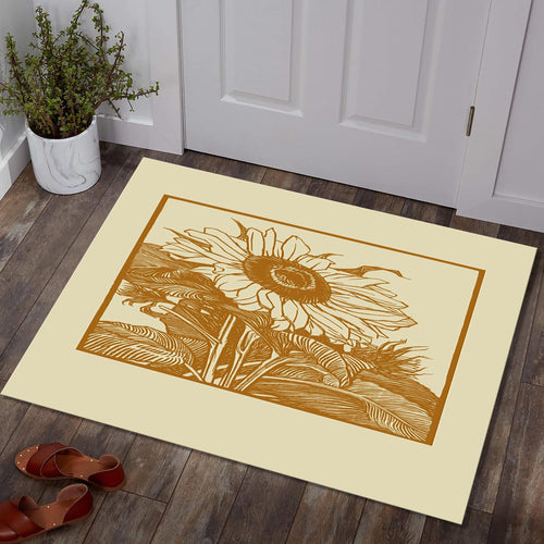 Sunflower Rug, Wildflower Rug, Area Rug, Non Slip Rug, Artistic