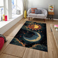 Sun Rug, Moon Rug, Space Rug, Area Rug, Modern Non Slip Rug