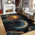 Sun Rug, Moon Rug, Space Rug, Area Rug, Modern Non Slip Rug