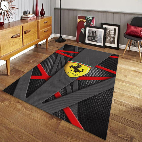 Ferrari F1 Rug, Ferrari F1 Team Rug: Custom Car Carpet for Office