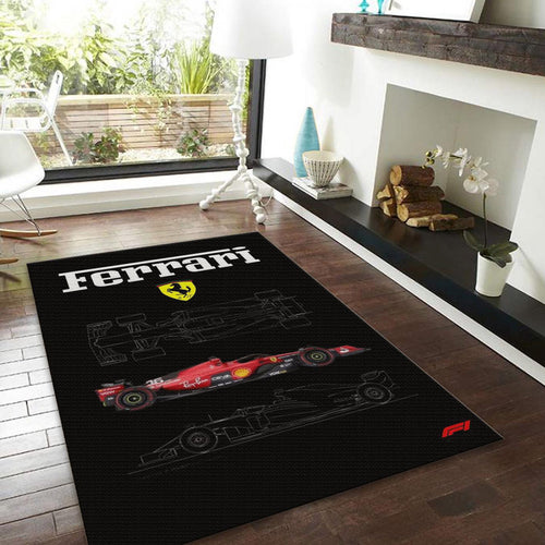 Ferrari F1 Rug Ferrari F1 Car Rug Formula 1 Racing Carpet for