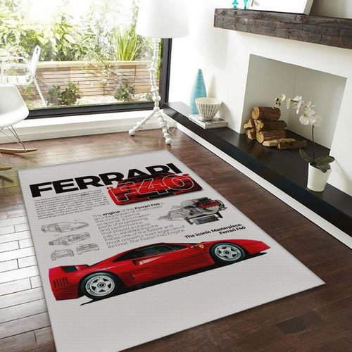 Ferrari F1 Rug Ferrari F40 Rug Formula 1 Racing Carpet for Garage