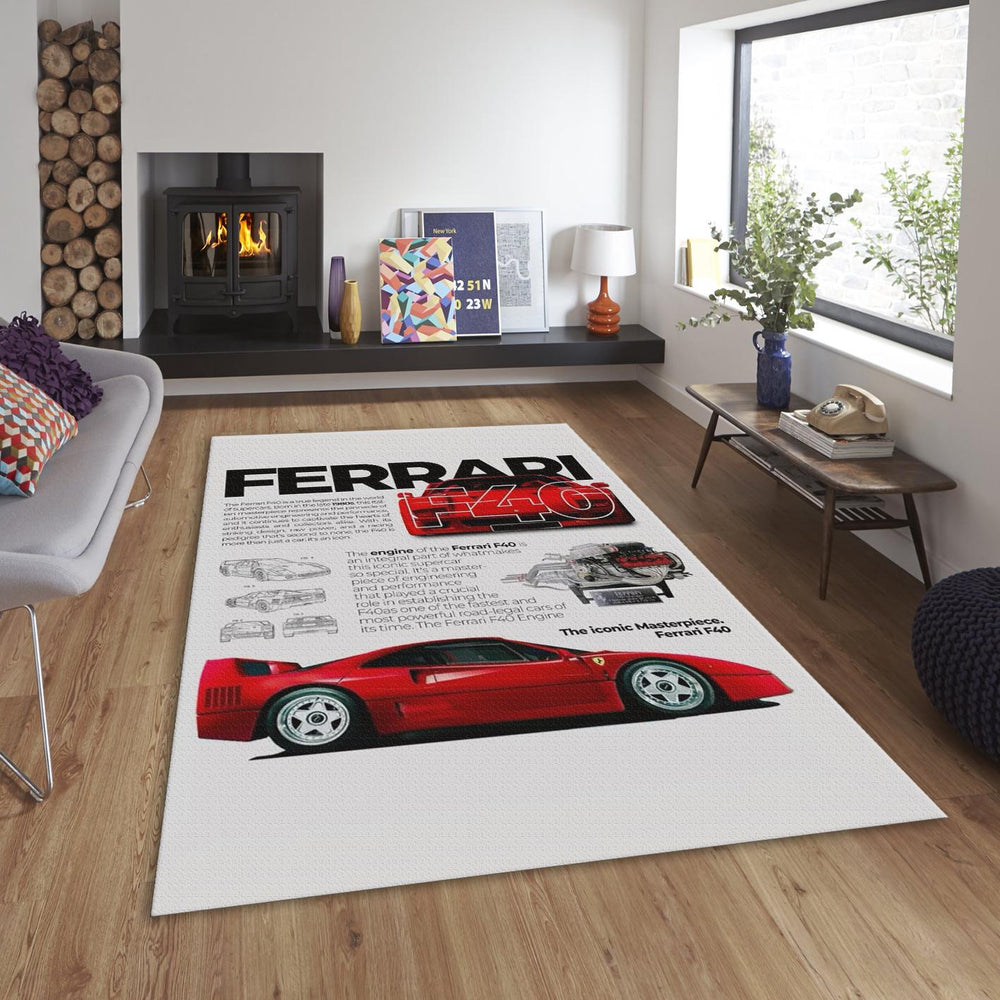 Ferrari F1 Rug Ferrari F40 Rug Formula 1 Racing Carpet for Garage