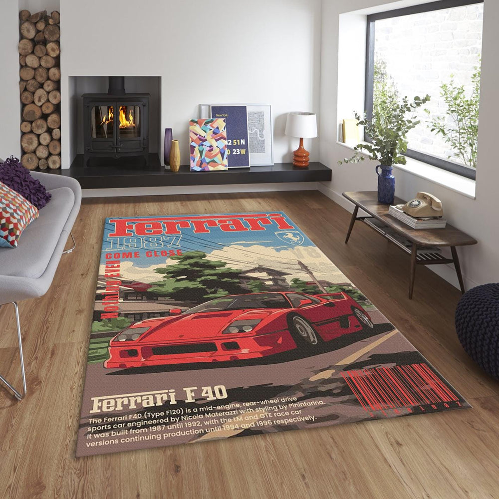 Ferrari F1 Rug Ferrari F40 Rug Formula 1 Racing Carpet for Garage