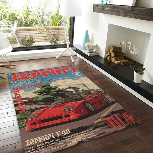 Ferrari F1 Rug Ferrari F40 Rug Formula 1 Racing Carpet for Garage