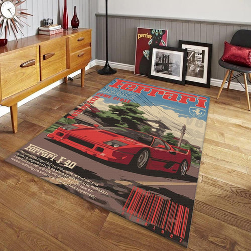 Ferrari F1 Rug Ferrari F40 Rug Formula 1 Racing Carpet for Garage