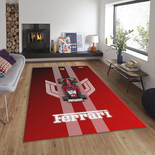 Ferrari F1 Rug, Ferrari F1 Team Rug: Custom Car Carpet for Office