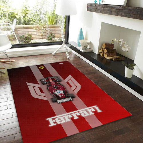 Ferrari F1 Rug, Ferrari F1 Team Rug: Custom Car Carpet for Office