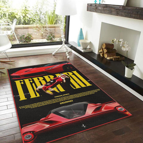 Ferrari F1 Rug Ferrari F1 Car Rug Formula 1 Racing Carpet for