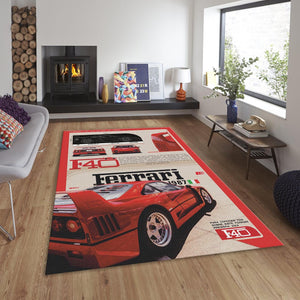 Ferrari F1 Rug, Ferrari F1 Rug: Custom Car Carpet for Office