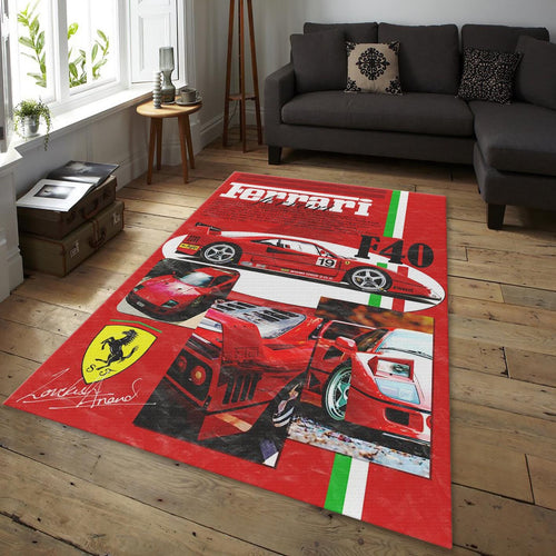 Ferrari F1 Rug Ferrari F1 Car Rug Formula 1 Racing Carpet for