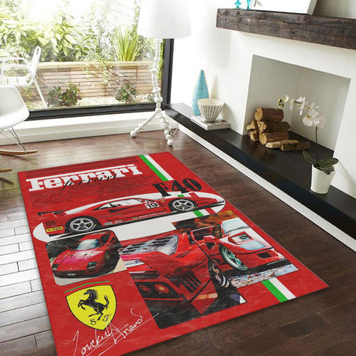 Ferrari F1 Rug Ferrari F1 Car Rug Formula 1 Racing Carpet for