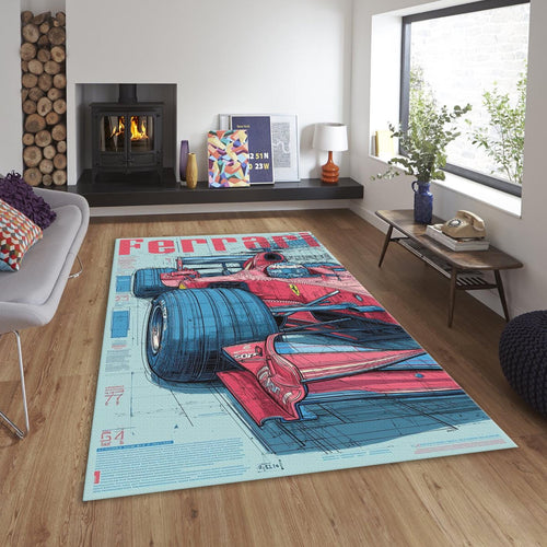 Ferrari F1 Rug Ferrari F1 Rug: Custom Racing Car Carpet for