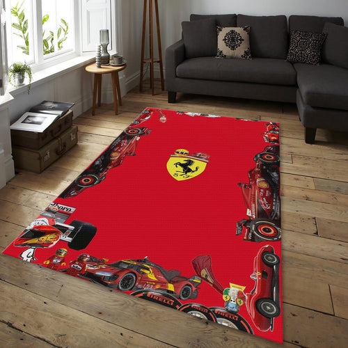 Ferrari F1 Rug, Ferrari F1 Rug: Personalized Racing Car Carpet