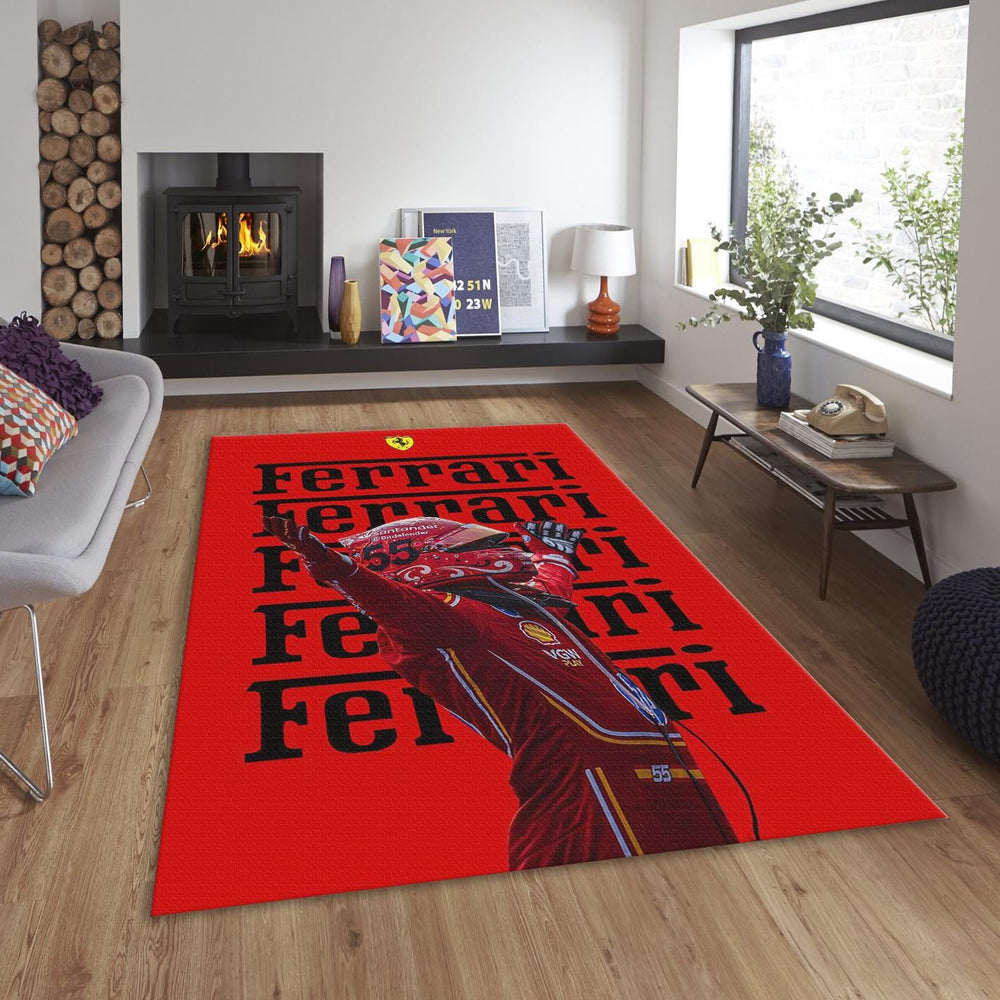 Ferrari F1 Rug, Ferrari F1 Rug: Custom Team Racing Car Carpet