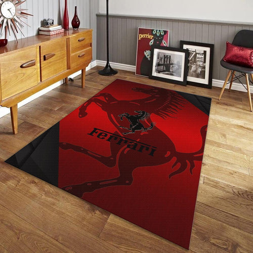 Ferrari F1 Rug, Ferrari F1 Team Rug: Custom Car Carpet for Office