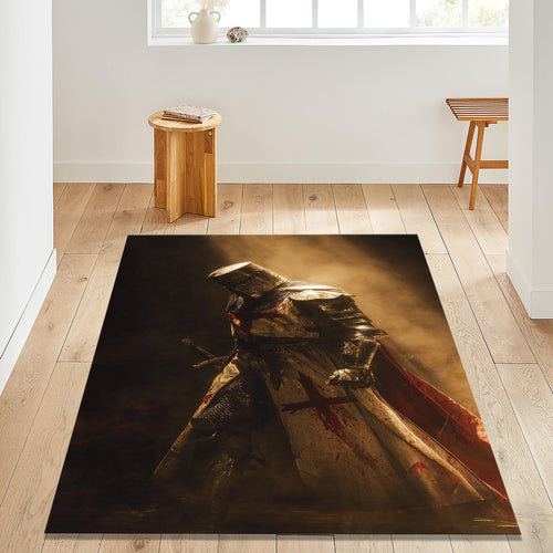 Knight Rug Middle Ages Rug Art Rug Abstract rug Non-Slip Washable