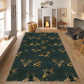Bee Rug Green Rug Abstract rug Boho Style Non-Slip Washable