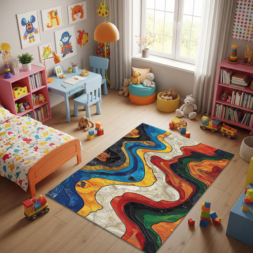 Abstract rug, Abstract Forms Accent Carpet
