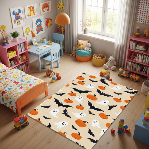 Pumpkin Rug Bat Rug Modern Abstract rug Non-Slip Washable