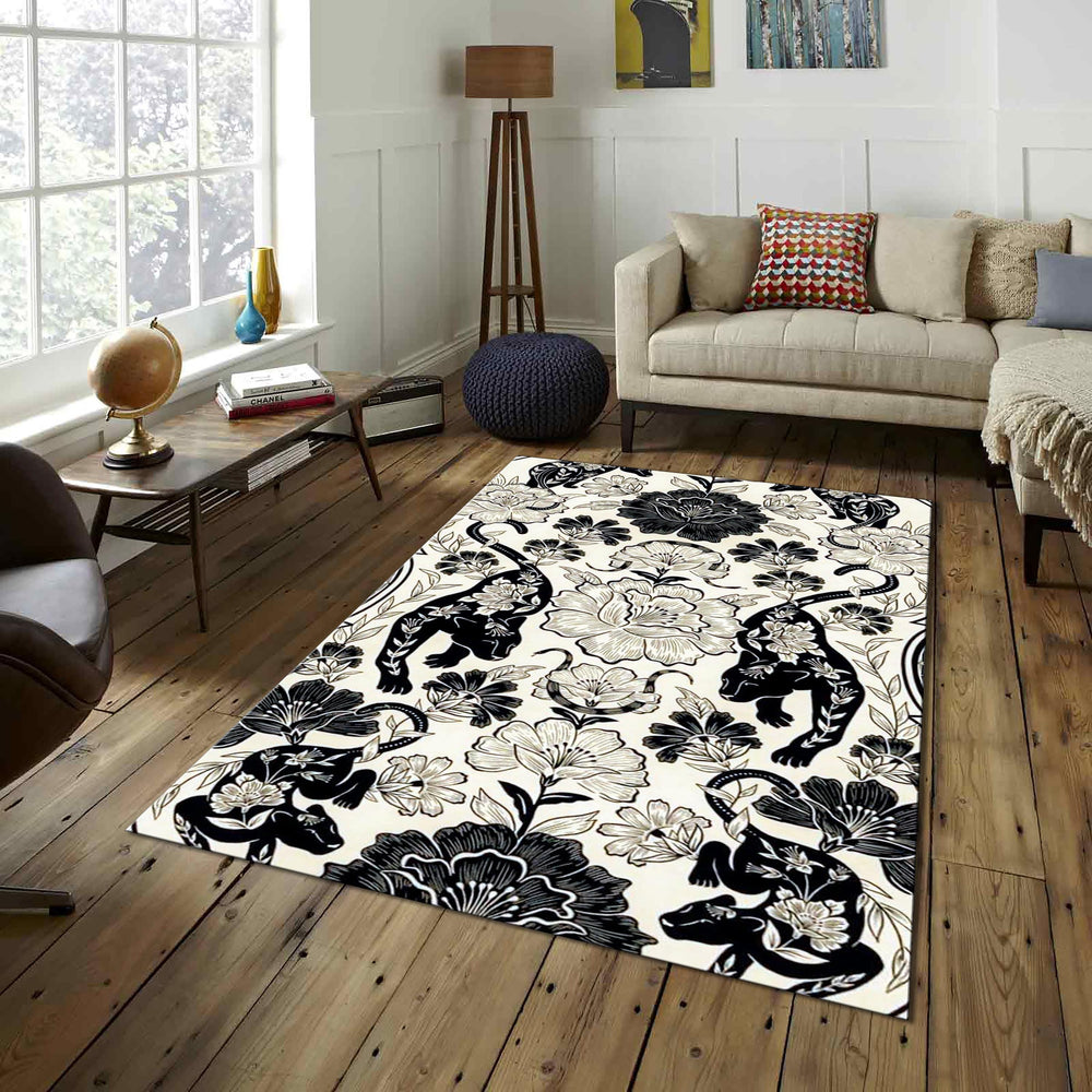 Tiger Rug Floral Rug Gothic Rug Art Rug Abstract rug Non-Slip