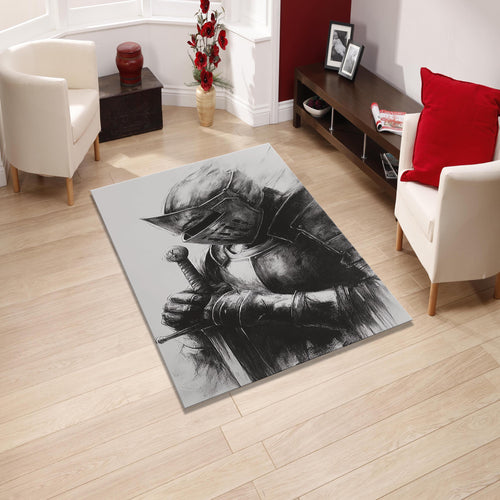 Knight Rug Middle Ages Rug Art Rug Abstract rug Non-Slip Washable