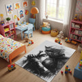 Knight Rug Middle Ages Rug Art Rug Abstract rug Non-Slip Washable
